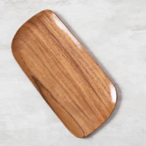 Wooden Platter with Curved Edge