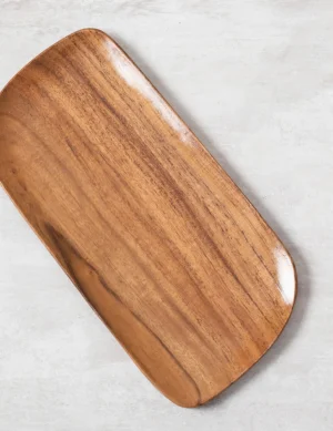 Wooden Platter with Curved Edge