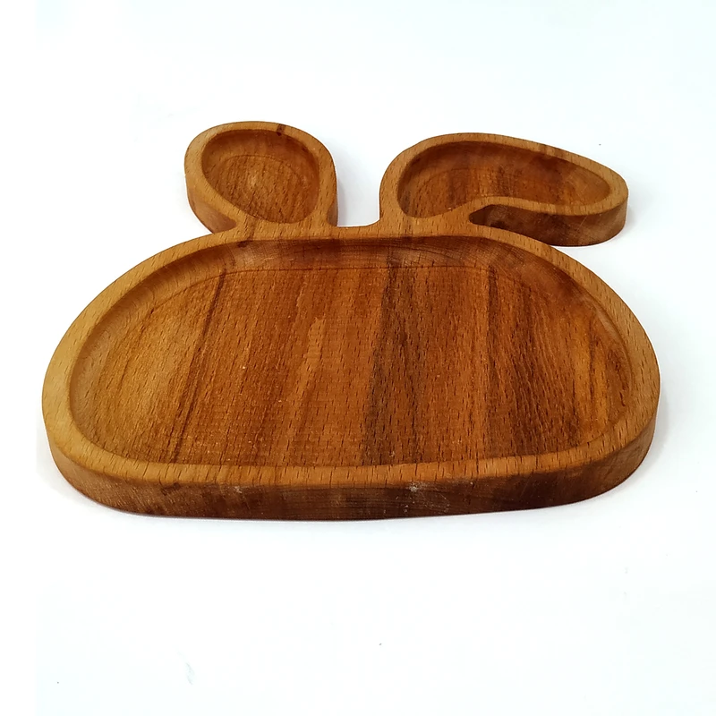 Acacia Wood Baby Rabbit Plate - Image 5